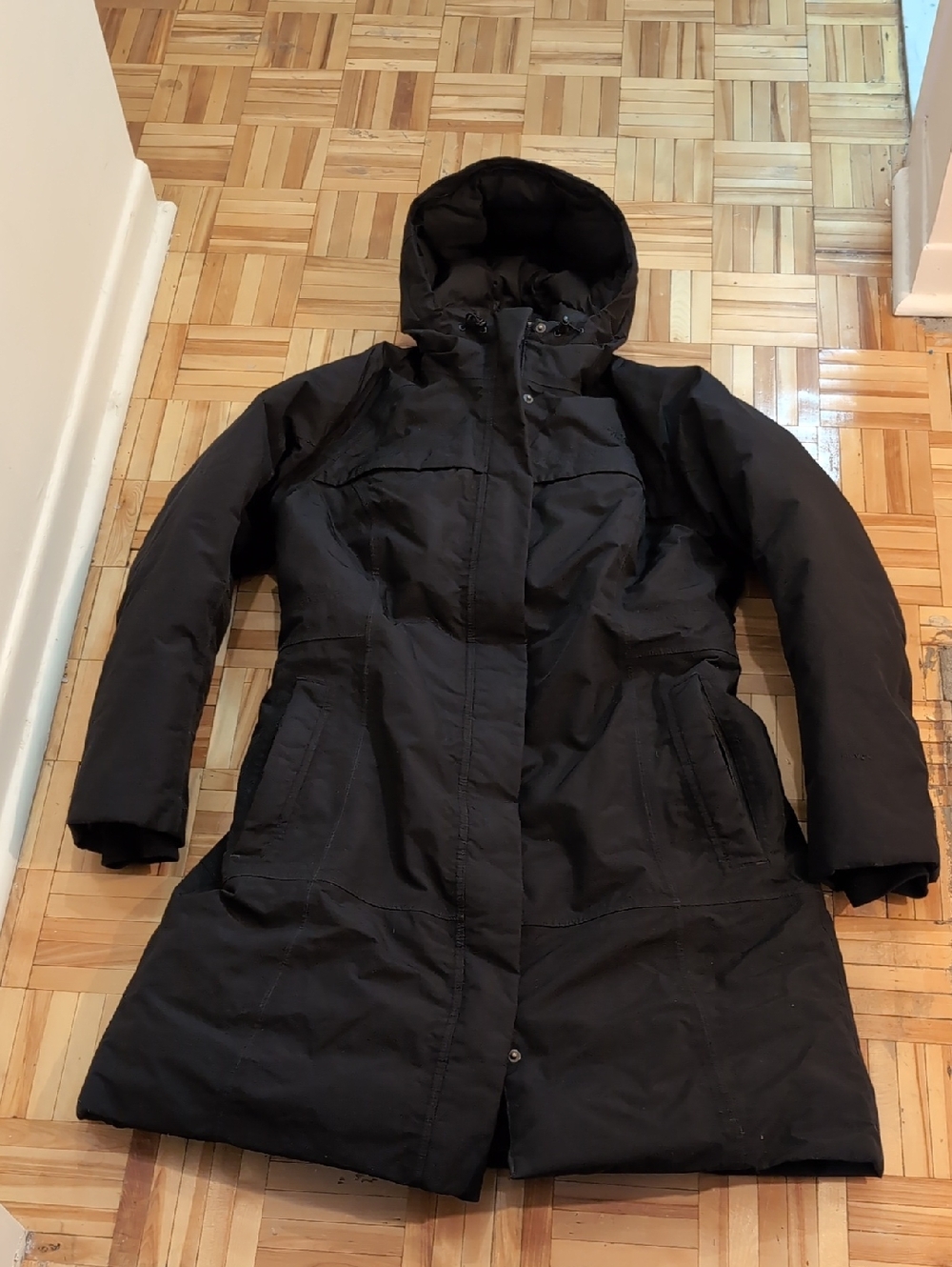 The North Face Black Goose Down Hooded Puffer Coat Size L